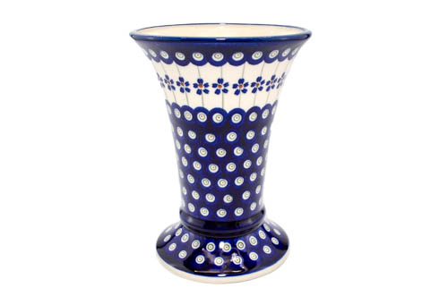 Vaza ceramica, decorativa, Floral Peacock, smaltuita, impermeabila, pictata manual, inaltime 19,5 cm [3]