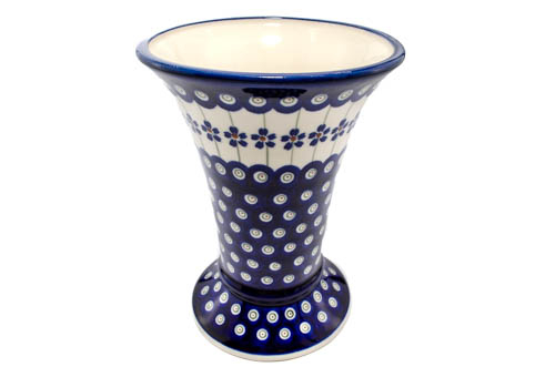 Vaza ceramica, decorativa, Floral Peacock, smaltuita, impermeabila, pictata manual, inaltime 19,5 cm [2]