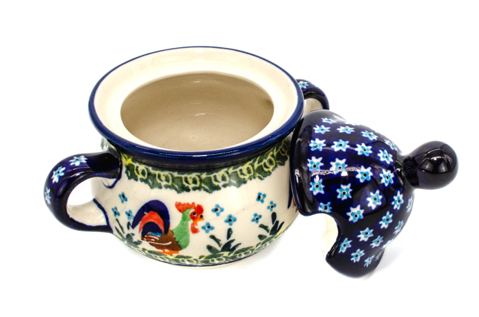 Zaharnita ceramica Vintage Rooster, ceramica smaltuita, pictata manual, 350 ml [3]
