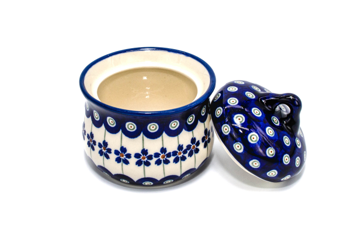 Zaharnita cu capac Floral Peacock, ceramica smaltuita, pictat manual, 200 ml [3]