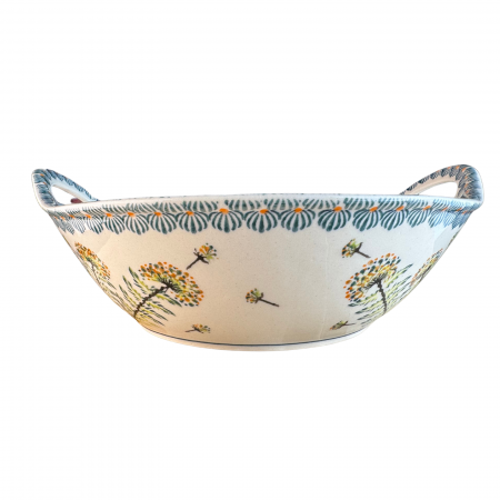Bol cu manere pentru salata Floral Field, ceramica smaltuita, pictata manual, 27,0 cm, volum 1,5 L [4]