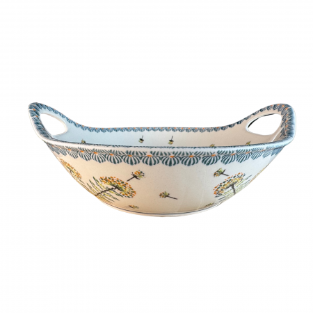Bol cu manere pentru salata Floral Field, ceramica smaltuita, pictata manual, 27,0 cm, volum 1,5 L [3]