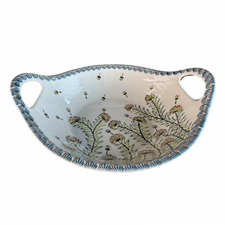 Bol cu manere pentru salata Floral Field, ceramica smaltuita, pictata manual, 27,0 cm, volum 1,5 L [5]