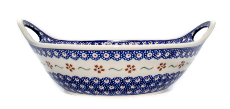 Bol cu manere pentru salata Flowery, ceramica smaltuita, pictata manual, 27,0 cm, volum 1,5 L [2]