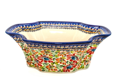 Bol Flower Jungle, ceramica smaltuita, pictat manual, 27,5 x 19,0 cm, volum 1,3 L [0]