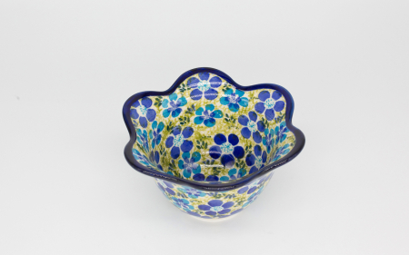 Bol in forma de floare Cottage Green, ceramica smaltuita, pictat manual, 14,0 cm, volum 300 ml [1]