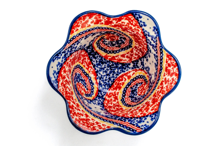 Bol in forma de floare Hypnotization, ceramica smaltuita, pictat manual, 14,0 cm, volum 300 ml [4]