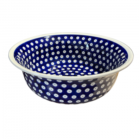 Boluri - Bol pentru salata Blue Eyes, ceramica smaltuita, pictat manual, 24,6 cm, volum 2,0 L