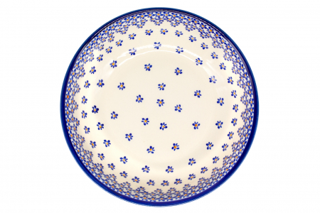 Bol pentru salata Blue Field, ceramica smaltuita, pictat manual, 25,2 cm, volum 1,4 L [4]