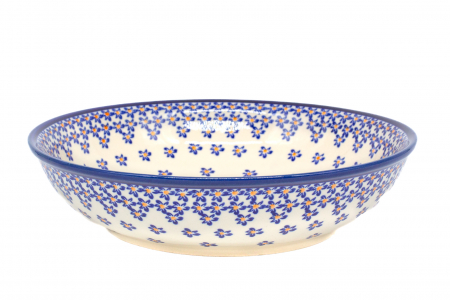 Bol pentru salata Blue Field, ceramica smaltuita, pictat manual, 25,2 cm, volum 1,4 L [2]