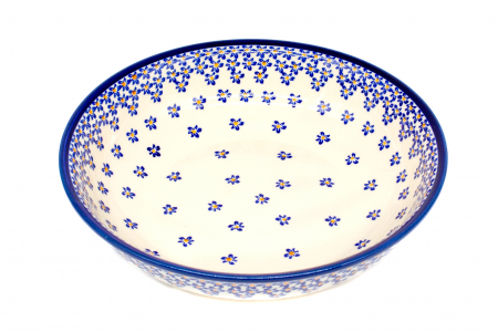 Bol pentru salata Blue Field, ceramica smaltuita, pictat manual, 25,2 cm, volum 1,4 L [1]