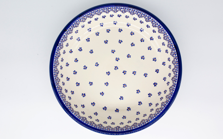 Bol pentru salata Blue Field, ceramica smaltuita, pictat manual, 33.2 cm, volum 2,7 L [3]