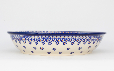 Bol pentru salata Blue Field, ceramica smaltuita, pictat manual, 33.2 cm, volum 2,7 L [2]