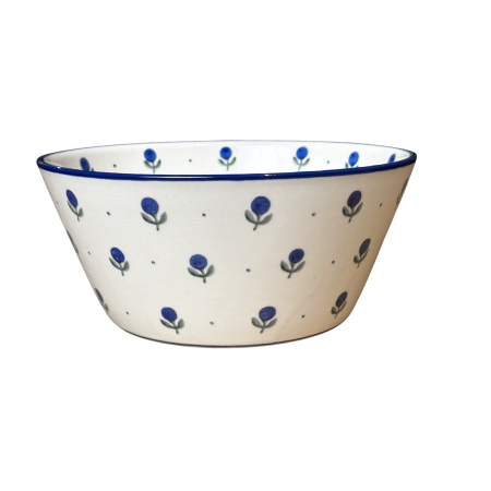 Colectia Blue Spring - Bol pentru salata Blue Spring, ceramica smaltuita, pictat manual, diametru 20.5 cm