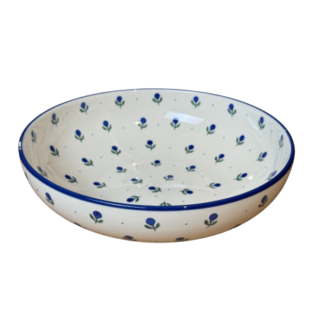 Colectia Blue Spring - Bol pentru salata Blue Spring, ceramica smaltuita, pictat manual, diametru 27.3 cm