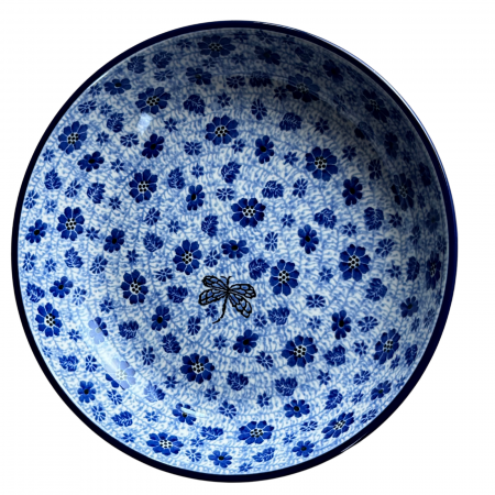 Bol pentru salata Butterfly Dance, ceramica smaltuita, pictat manual, diametru 24,5 cm [2]