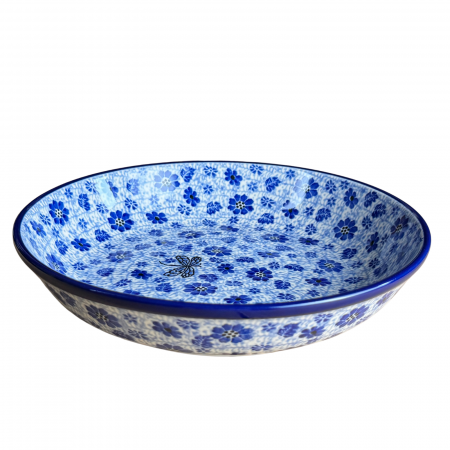 Bol pentru salata Butterfly Dance, ceramica smaltuita, pictat manual, diametru 24,5 cm