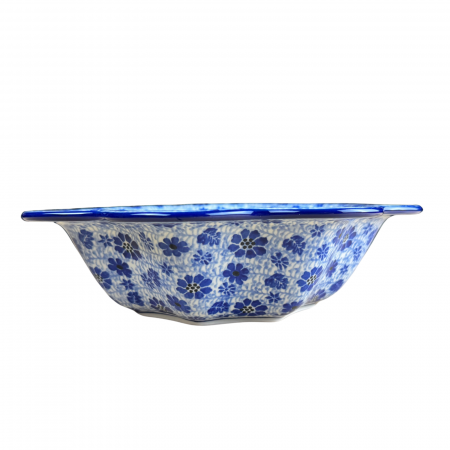 Bol pentru salata cu margini ondulate, Butterfly Dance, ceramica smaltuita, pictat manual, diametru 25 cm [7]