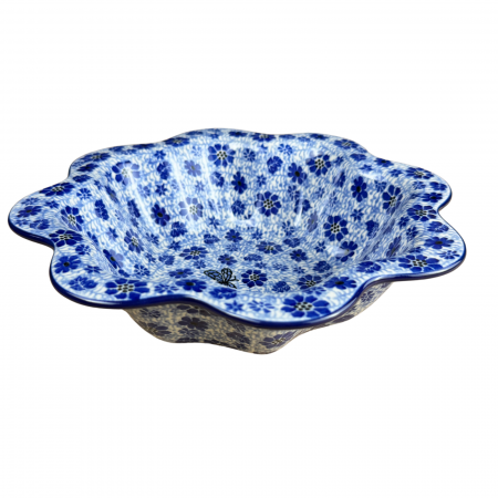 Bol pentru salata cu margini ondulate, Butterfly Dance, ceramica smaltuita, pictat manual, diametru 25 cm [16]