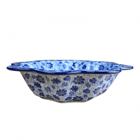 Bol pentru salata cu margini ondulate, Butterfly Dance, ceramica smaltuita, pictat manual, diametru 25 cm [13]