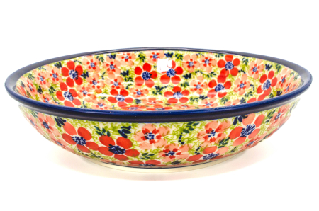 Bol pentru salata Fire Poppies, ceramica smaltuita, pictat manual, 25,2 cm, volum 1,4 L [3]