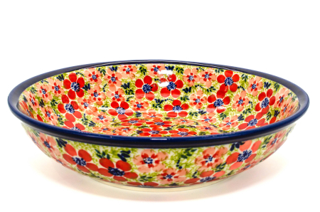 Bol pentru salata Fire Poppies, ceramica smaltuita, pictat manual, 25,2 cm, volum 1,4 L [4]