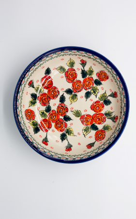 Bol pentru salata Roses, ceramica smaltuita, pictat manual, 25,2 cm, volum 1,4 L [4]