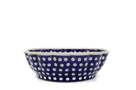 Bol rotund Blue Eyes, ceramica smaltuita, pictat manual, 24,3 cm, volum 1,5 L [2]