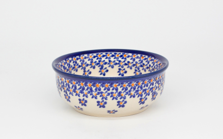 Bol rotund Blue Field, ceramica smaltuita, pictat manual, 12,6 cm, volum 250 ml [0]