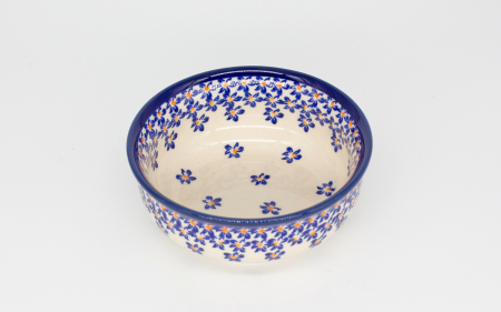 Bol rotund Blue Field, ceramica smaltuita, pictat manual, 12,6 cm, volum 250 ml [1]