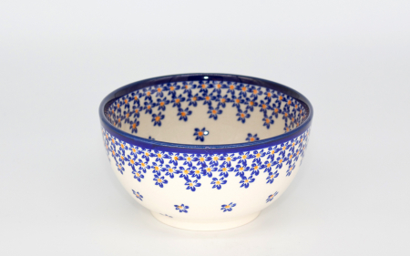 Bol rotund Blue Field, ceramica smaltuita, pictat manual, 14,0 cm, volum 450 ml [2]