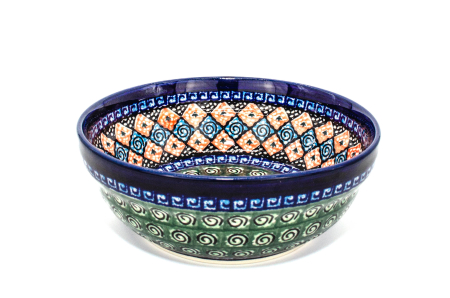 Bol rotund ceramica, Mosaic, smaltuit, pictat manual,17,0 cm, volum 500 ml [0]