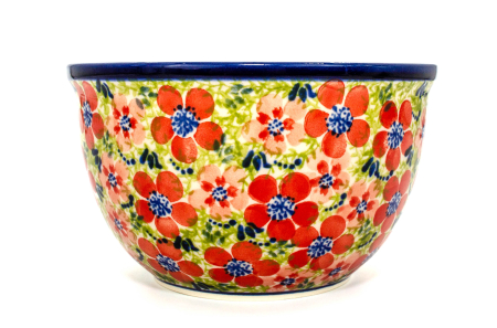 Bol rotund Fire Poppies, ceramica smaltuita, pictat manual, 16,8 cm, volum 1,0 L [1]