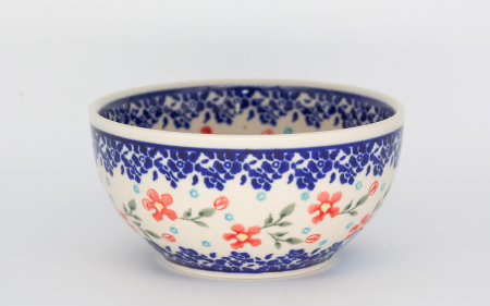 Bol rotund Floral Heaven, ceramica smaltuita, pictat manual, 11,5 cm, volum 300ml [0]