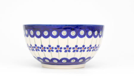 Bol rotund Floral Peacock, ceramica smaltuita, pictat manual, 14,0 cm, volum 450 ml [0]