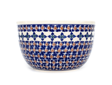 Bol pentru salata, rotund Flower Laces, ceramica smaltuita, pictat manual, 20,5 cm, volum 2,25L [1]