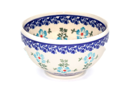 Bol rotund Forget-me-nots, ceramica smaltuita, pictat manual, 11,5 cm, volum 300ml [2]