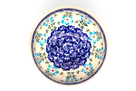 Bol rotund Forget-me-nots, ceramica smaltuita, pictat manual, 11,5 cm, volum 300ml [1]