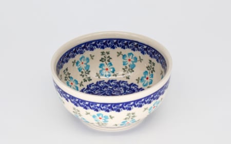 Bol rotund Forget-me-nots, ceramica smaltuita, pictat manual, 13,0 cm, volum 400 ml [2]