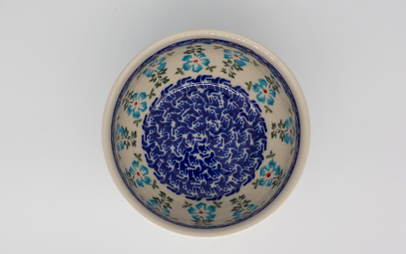 Bol rotund Forget-me-nots, ceramica smaltuita, pictat manual, 13,0 cm, volum 400 ml [3]