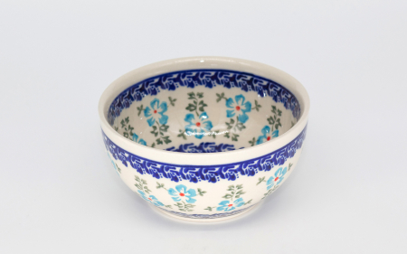 Bol rotund Forget-me-nots, ceramica smaltuita, pictat manual, 13,0 cm, volum 400 ml [1]