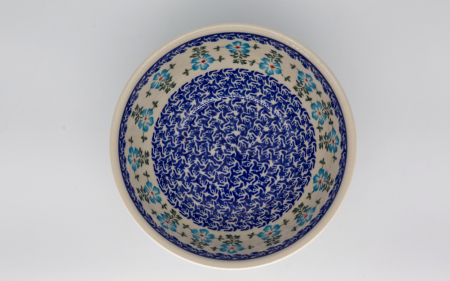 Bol rotund Forget-me-nots, ceramica smaltuita, pictat manual, 17,8 cm, volum 800 ml [3]