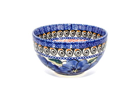 Bol rotund Hibiscus Drops, ceramica smaltuita, pictat manual, 11,5 cm, volum 300ml [4]