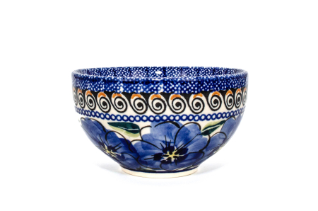 Bol rotund Hibiscus Drops, ceramica smaltuita, pictat manual, 11,5 cm, volum 300ml [3]