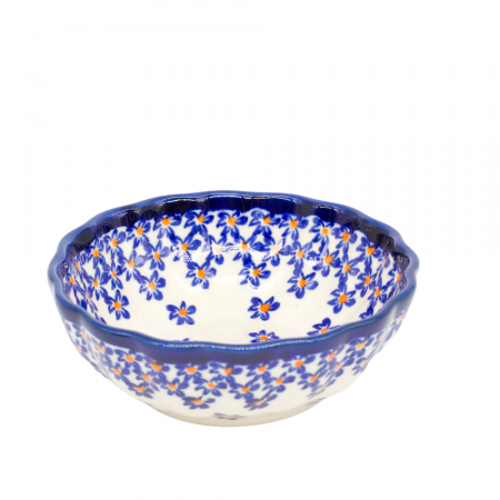 Reduceri - Bol rotund mic Blue Field, ceramica smaltuita, pictat manual, 12,1 cm, volum 150 ml