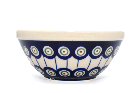 Bol rotund Peacock Eyes, ceramica smaltuita, pictat manual, 14,9 cm, volum 500ml [1]
