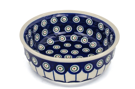 Bol rotund Peacock Eyes, ceramica smaltuita, pictat manual, 16,8 cm, volum 650 ml [2]