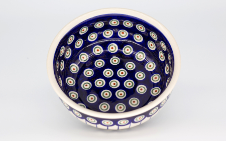 Bol rotund Peacock Eyes, ceramica smaltuita, pictat manual, 16,8cm, volum 650 ml [1]