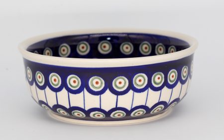 Bol rotund Peacock Eyes, ceramica smaltuita, pictat manual, 16,8cm, volum 650 ml [0]
