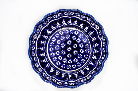 Bol rotund pentru salata Christmas Night, ceramica smaltuita, pictat manual, 20,9 cm, volum 1,2 L [3]